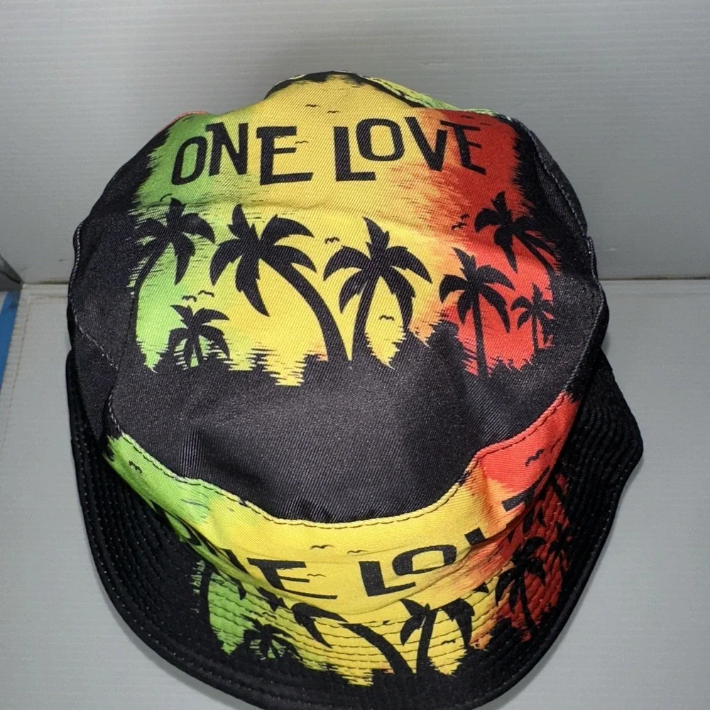 One Love Bucket Hat Color Black, One Size Unisex, Bob Marley, Jamaica, USA